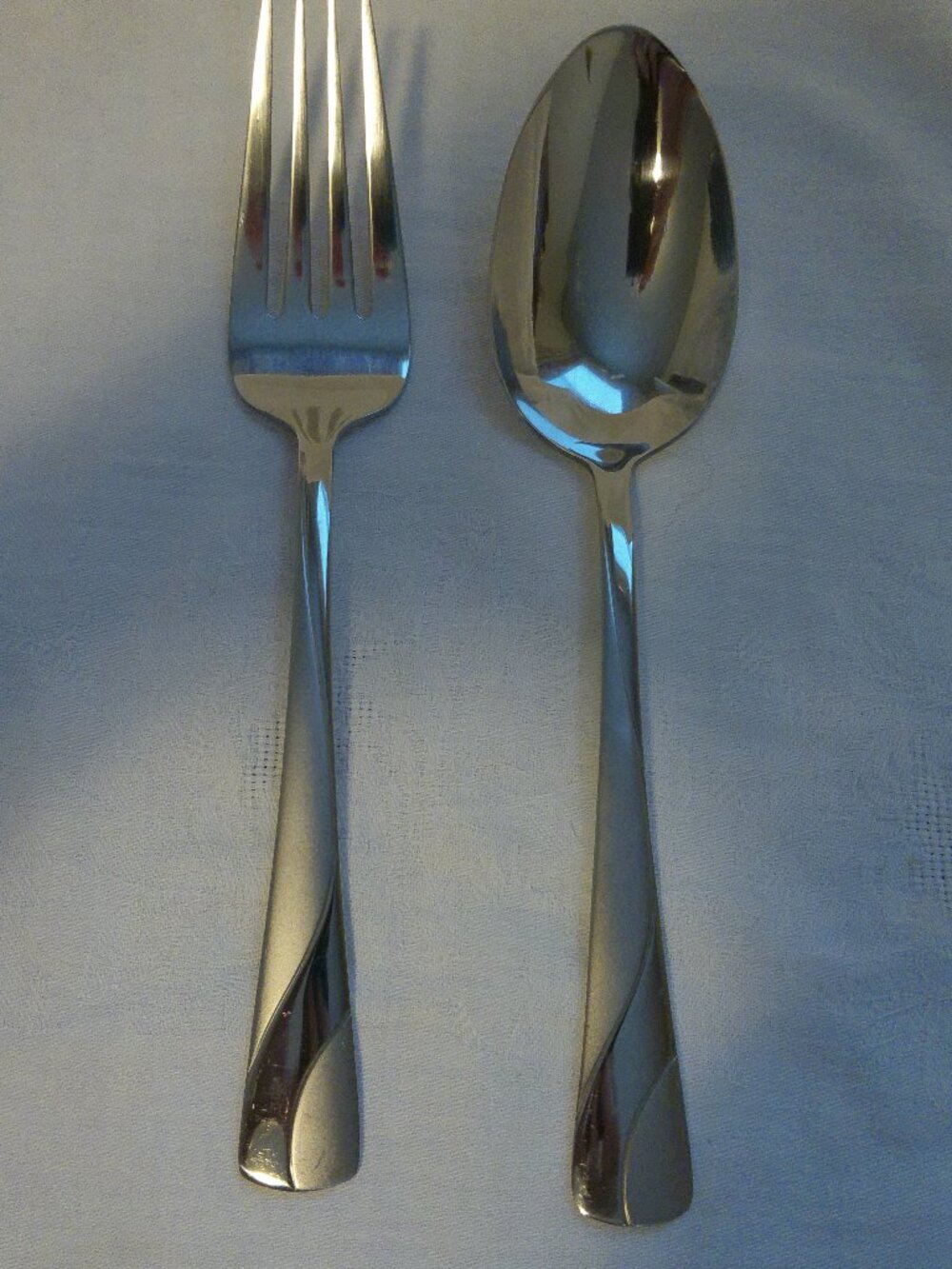 Oneida Serving Fork & Spoon Silver River Pattern 83-212